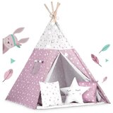 Nukido Teepee šator za djecu s svjetlima -bijelo rozi | shoptok.hr