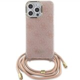  Originalna GUESS Hardcase GUHCP15XHC4SEP torbica za iPhone 15 Pro Max (Crossbody Cord 4G Print / roza) | shoptok.hr