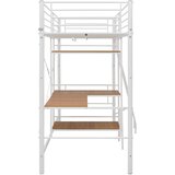  Krevet na kat sa stolićima u okviru bijeli metalni 90 x 200 cm | shoptok.hr