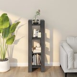  The Living Store Knjižna omara/pregrada siva 41x35x125 cm trdna borovina - Knjižna Omara, (21431691) Cene