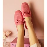 Gemre Pink women's perforated loafers with ornament Mensory | Shoptok.si