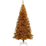 vidaXL Božično drevo med 300 LED z stojalom Zlata 180 cm PET | Shoptok.si