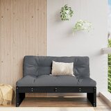 vidaXL Srednja sofa crni 120x80 cm od masivne borovine | shoptok.hr