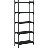 Maison Chic Knjižna omara - Knjižni regal 5-nadstropna črna 60x30x154 cm inženirski les, (21724526) Cene