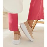 Gemre Lori women's gold lace-up platform sneakers with cutouts | Shoptok.si