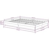  Posteljni okvir bel iz trdnega lesa 120x200 cm, (20647165) | Shoptok.si