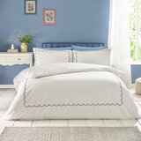 Catherine Lansfield Bela/modra enojna posteljnina 135x200 cm Scallop Border – | Shoptok.si