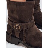 DStreet Botki damskie zamszowe brązowe | shoptok.hr