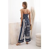 Kesi Włoski Women's set with wide pants and top navy blue | Shoptok.si