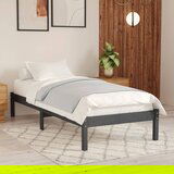vidaXL Okvir za krevet od masivne borovine sivi 100 x 200 cm Cijene