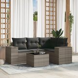 Maison Chic Seti vrtnega pohištva - Vrtna garnitura - Vrtni pohištvo set 5-delna z blazinami siv poli ratan, (21818428) | Shoptok.si