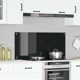 vidaXL Kuhinjska backsplash Črna Steklo 110 x 50 cm Trajno | Shoptok.si