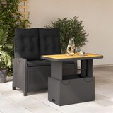 vidaXL 2-dijelni vrtni blagovaonski set s jastucima od poliratana crni | shoptok.hr