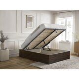 Bobochic Paris Temno rjava zakonska postelja iz iverne plošče v dekorju breze s prostorom za shranjevanje/brez vzglavja z letvenim dnom 180x200 cm Mara – | Shoptok.si