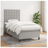  Box spring postelja z vzmetnico svetlo siv 100x200 cm blago | Shoptok.si