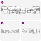  Set vanjskih sofa 7 kom. Bijela i crna | shoptok.hr
