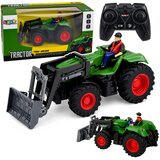  Remote Controlled Agricultural Tractor with Bulldozer and Farmer RC 1:24 | Shoptok.si