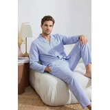 Trendyol muški set pidžama Tmnss26Pt00003, plava-plava Cene