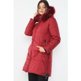 Dewberry Z6668 WOMEN'S COAT-BURGUNDY | shoptok.hr