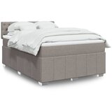 vidaXL Box spring postelja z vzmetnico taupe 160x200 cm blago | Shoptok.si