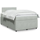 vidaXL Box spring postelja z vzmetnico svetlo siva 120x200 cm žamet | Shoptok.si