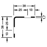 hofe jeklen kotni profil za modularni sistem, 38 x 38 x 1,7 mm, dolžina 3 m, pocinkano, de 10 kosov | Shoptok.si
