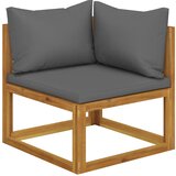 vidaXL Modularna kutna sofa i tamnosivi jastuci masivno bagremovo drvo Cijene