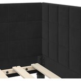  Kutni okvir kreveta s uzglavljem Crna 100 cm x 200 cm Baršun | shoptok.hr