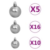  Mršava božićna jelka s 300 LEDs &amp Set kuglica &amp pahulje zeleni 240 cm | shoptok.hr