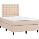 Krevet box spring madrac LED cappuccino 120x200cm umjetna koža | Eponuda.ba