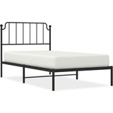  The Living Store Kovinski posteljni okvir z vzglavjem črn 100x200 cm - Posteljni Okvir, (21455672) | Shoptok.si