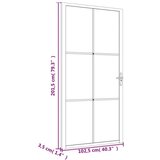  Unutarnja vrata 102 5x201 5 cm bijela od ESG stakla i aluminija | shoptok.hr