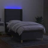  Krevet box spring s madracem LED tamnosivi 100x200 cm tkanina | shoptok.hr