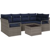  Set sofe 7 pcs Siva i plava poliratan | shoptok.hr
