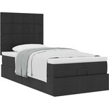 vidaXL Otomanski posteljni okvir z vzmetnico črn 80x200 cm blago | Shoptok.si