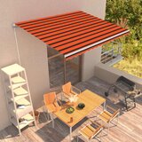 vidaXL Ročno zložljiva tenda 400x300 cm oranžna in rjava Cene