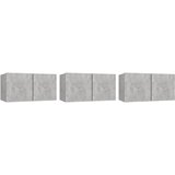 vidaXL Viseče TV omarice 3 kosi betonsko sive 60x30x30 cm iverna pl., (20733533) | Shoptok.si