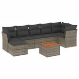 Maison Chic Seti vrtnega pohištva - Vrtna garnitura - Vrtni pohištvo set 8-delna z blazinami siv poli ratan, (21808306) | Shoptok.si