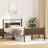 Posteljni okvir brez vzmetnice hrast 100x190 cm inženirski les, (21829160) | Shoptok.si