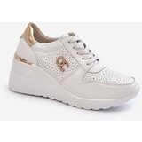 S. BARSKI Women's Leather Wedge Sneakers White D&A LR810 | Shoptok.si