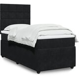vidaXL Box spring postelja z vzmetnico črn 90x190 cm žamet | Shoptok.si