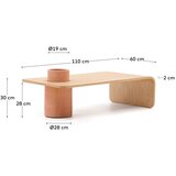 Kave Home Okrogla mizica v jesenovem dekorju v naravni barvi 60x110 cm Olaria – | Shoptok.si