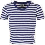 Urban Classics Women's short T-shirt with stripes white/navy blue | shoptok.hr