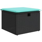 vidaXL Vrtna garnitura - 6-dijelni set vrtnih sofa s jastucima crni od poliratana - Crna sa spremištem 6 | shoptok.hr