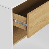 MID.YOU KOTNA PISALNA MIZA kovina, leseni material bela, barve hrasta | Shoptok.si