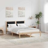  Krevetni okvir s tapiciranim uzglavljem Crna 120 x 190 cm Smeđa | Shoptok.si