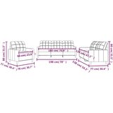  3-dijelni set sofa s jastucima krem od tkanine | shoptok.hr