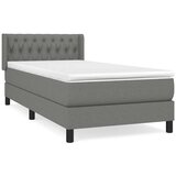  Krevet s oprugama i madracem tamnosivi 100 x 200 cm od tkanine | shoptok.hr