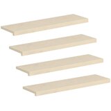  Stepenica 4 kom. 100 x 25 x 2 cm Bijela Čvrsto Hrastovo Drvo | shoptok.hr