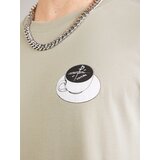 Iriedaily Majica 'Slowpresso' pastelno zelena / črna / bela | Shoptok.si